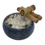 Fonte Decorativa Agua Bojuda Azul Cascata Feng Shui Bica Bambu