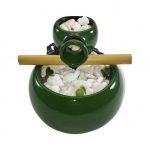 Fonte Decorativa Agua Bojuda Verde Cascata Feng Shui Bica Cerâmica