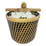 Fonte Decorativa Agua Balaio Bege Cascata Feng Shui Bica Bambu
