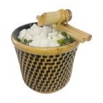 Fonte Decorativa Agua Balaio Bege Cascata Feng Shui Bica Bambu